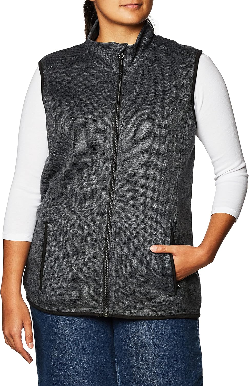 Charles River Apparel Women's Pacific Heathered Sweater Fleece Vest