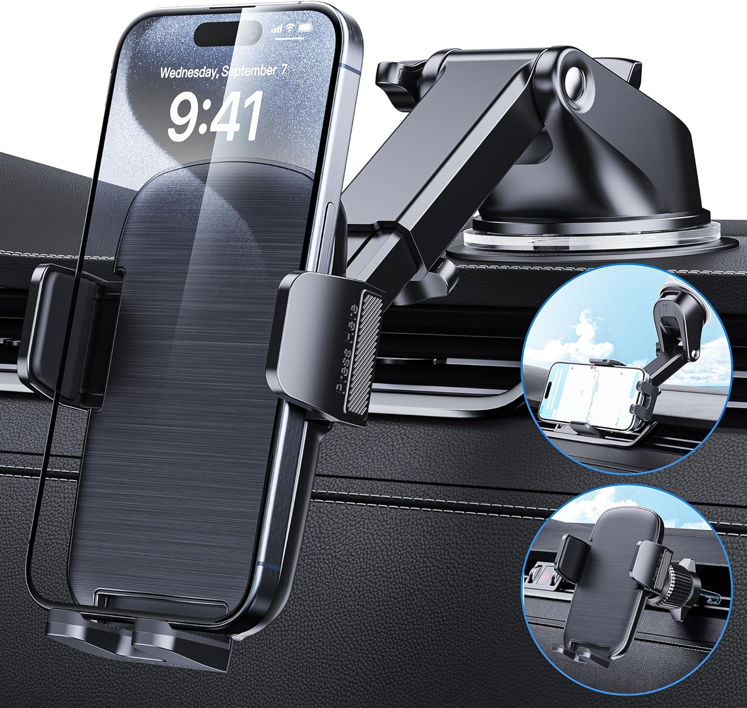 Secure Car Phone Holder KTUQF - Bumpy Roads Friendly!