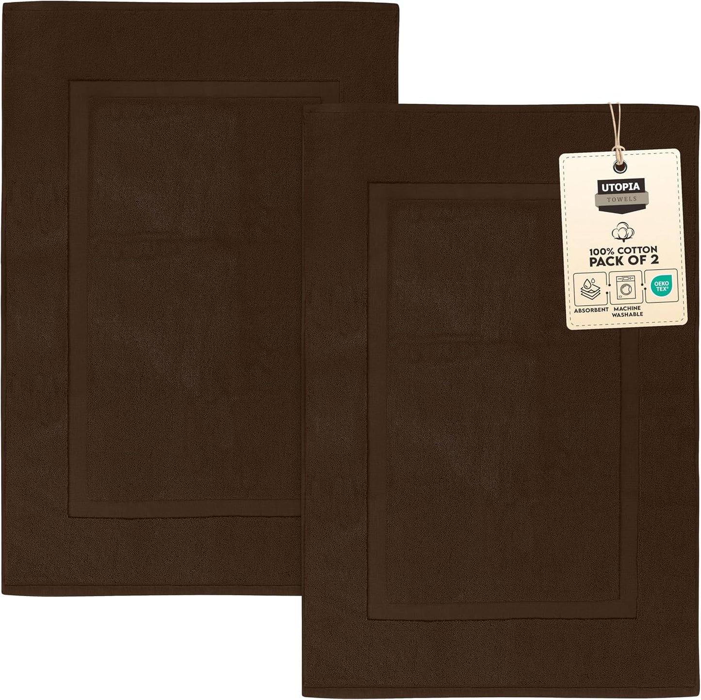 Utopia Towels Cotton Banded Rug for Luxurious Bath Experience