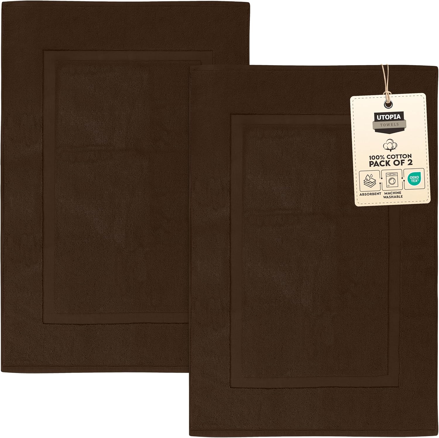 Utopia Towels Cotton Banded Rug for Luxurious Bath Experience