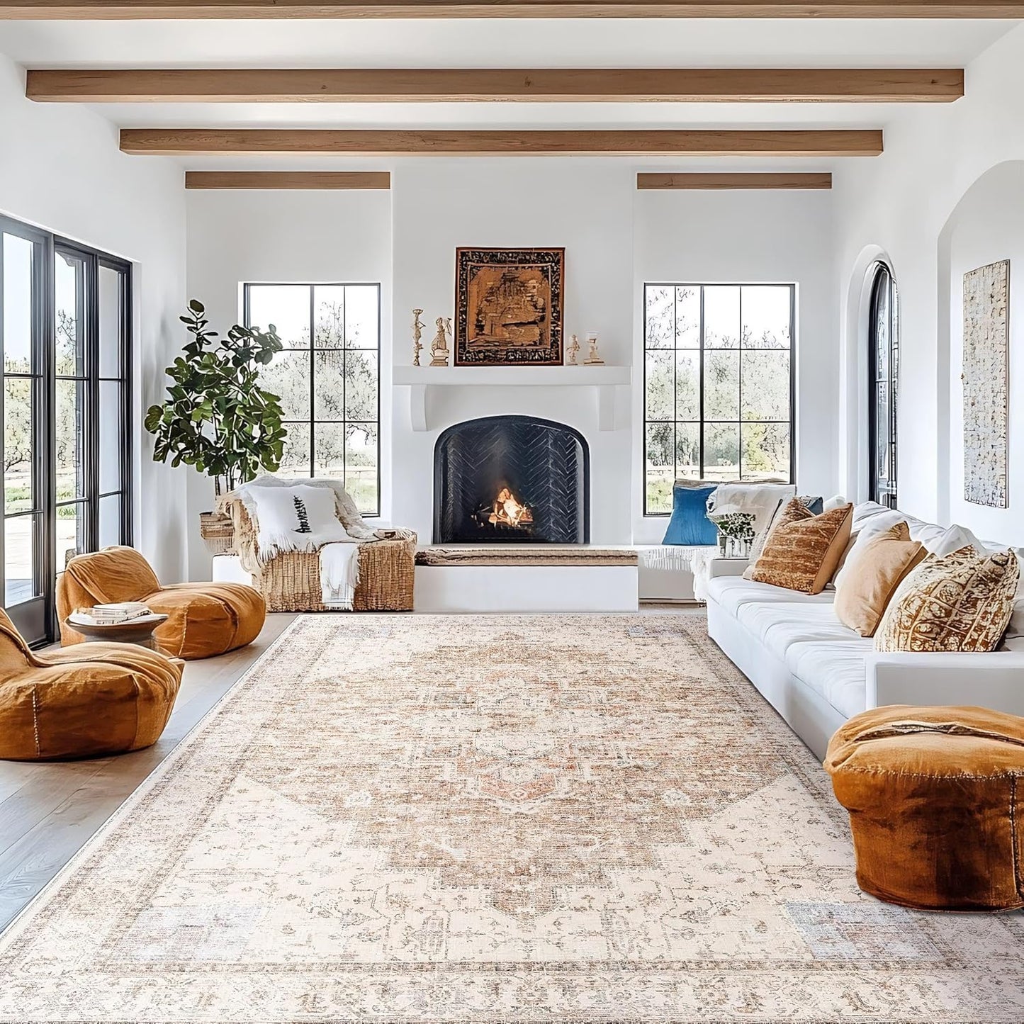 Washable Area Rugs 9x12 for Living Room and Bedroom Style