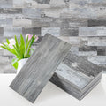 Peel and Stick Subway Tile 3x6 Distressed Wood PVC Backsplash - Easy