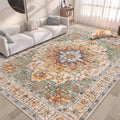 Vintage 5x7 Area Rug: Washable Medallion Carpet for Home