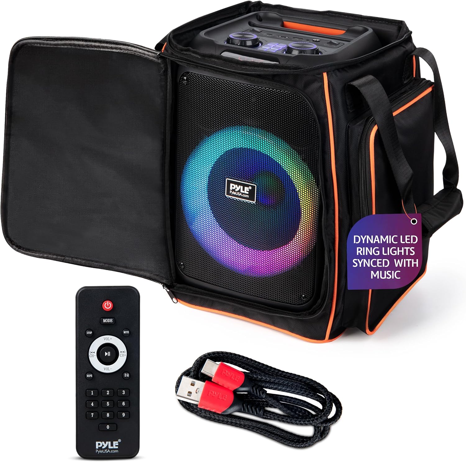 Pyle Audio Bluetooth Party Speaker with Powerful Bass and Treble