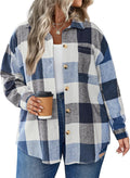 IN'VOLAND Plus Size Plaid Shacket Button Down Flannel - Cozy Style