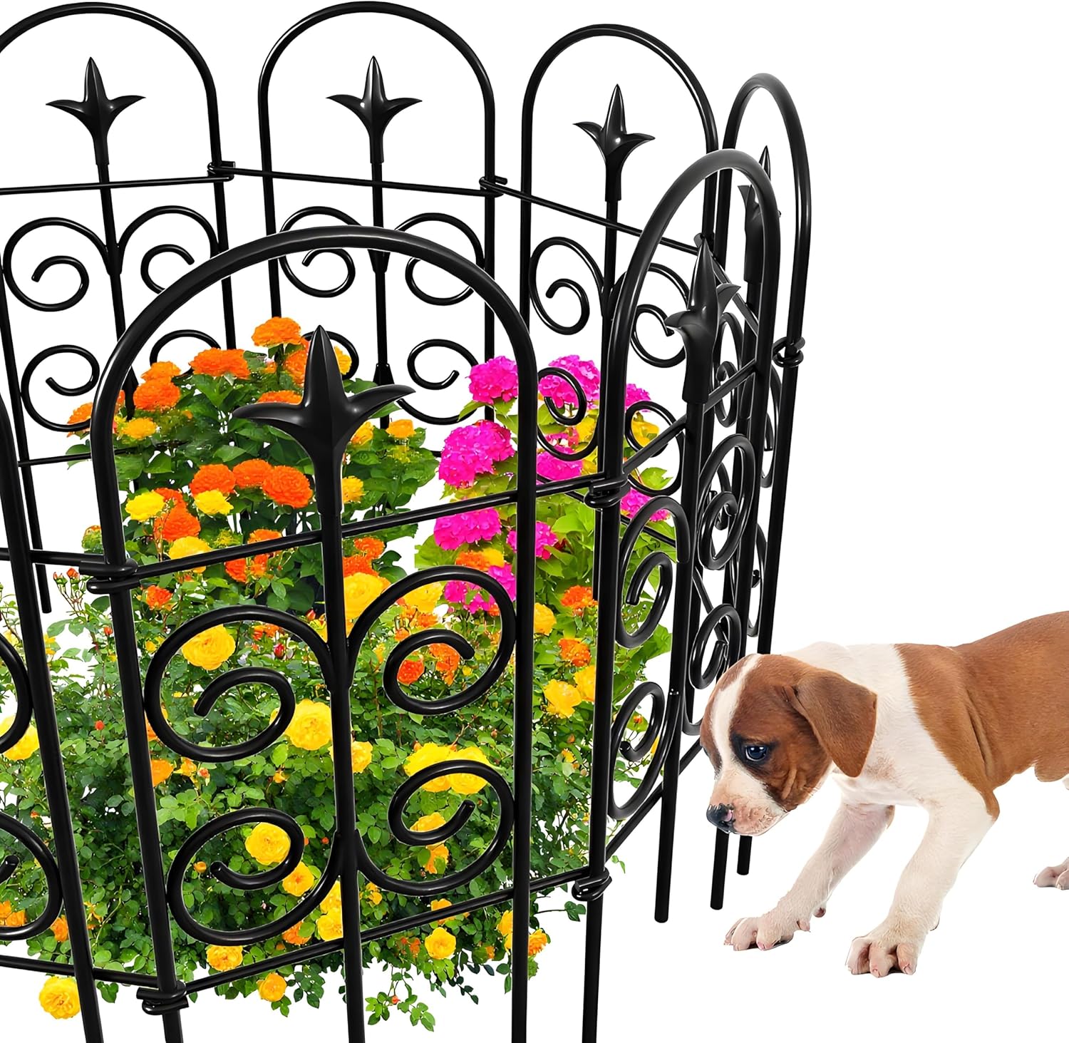 Decorative Garden Fences for Dogs - 8 Panels 10ft Long