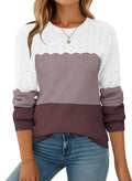 Fall Sweaters for Women Casual Crewneck Knit Long Sleeve Loose