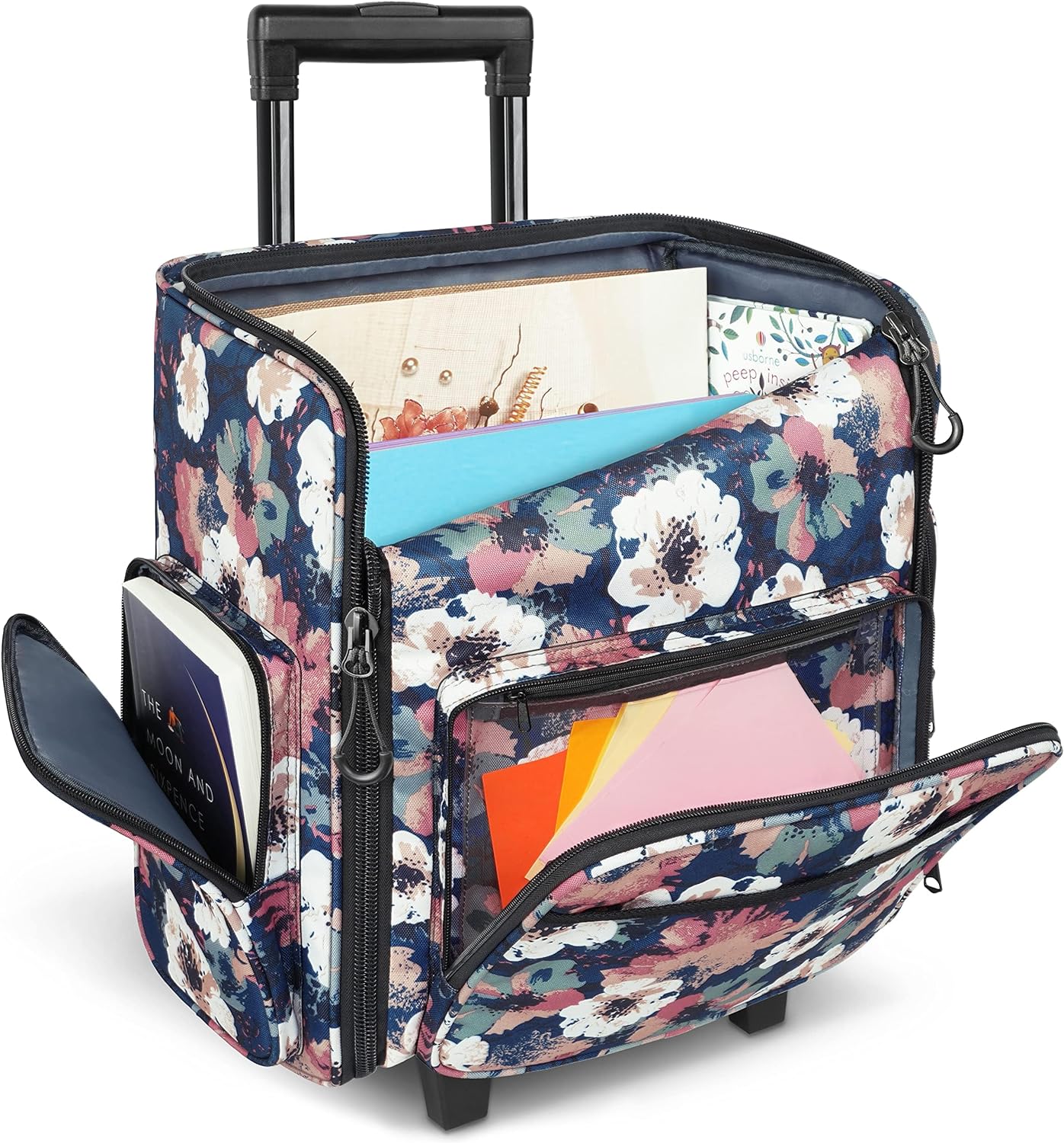YOREPEK Rolling Craft Bag with Wheels for Scrapbook Storage