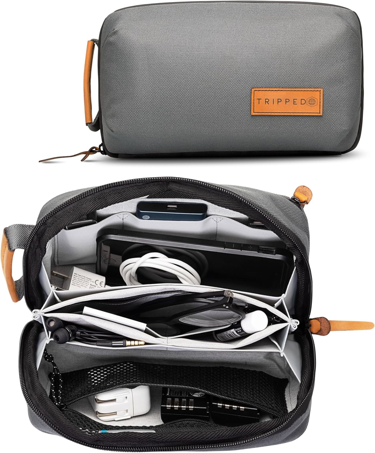 Tech Bag Organizer by TRIPPED Travel Gear for Electronics