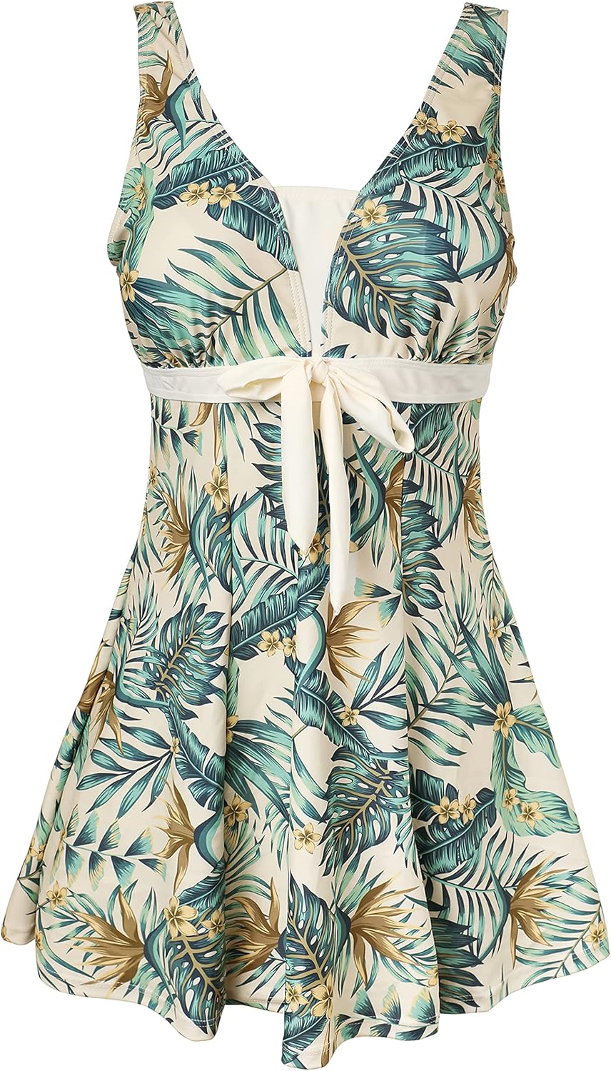 ECUPPER Womens One Piece Swimsuit with Tummy Control Design