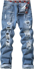 Men's Non-Stretch Regular Fit Straight-Leg Denim Pants (Style PHHL)