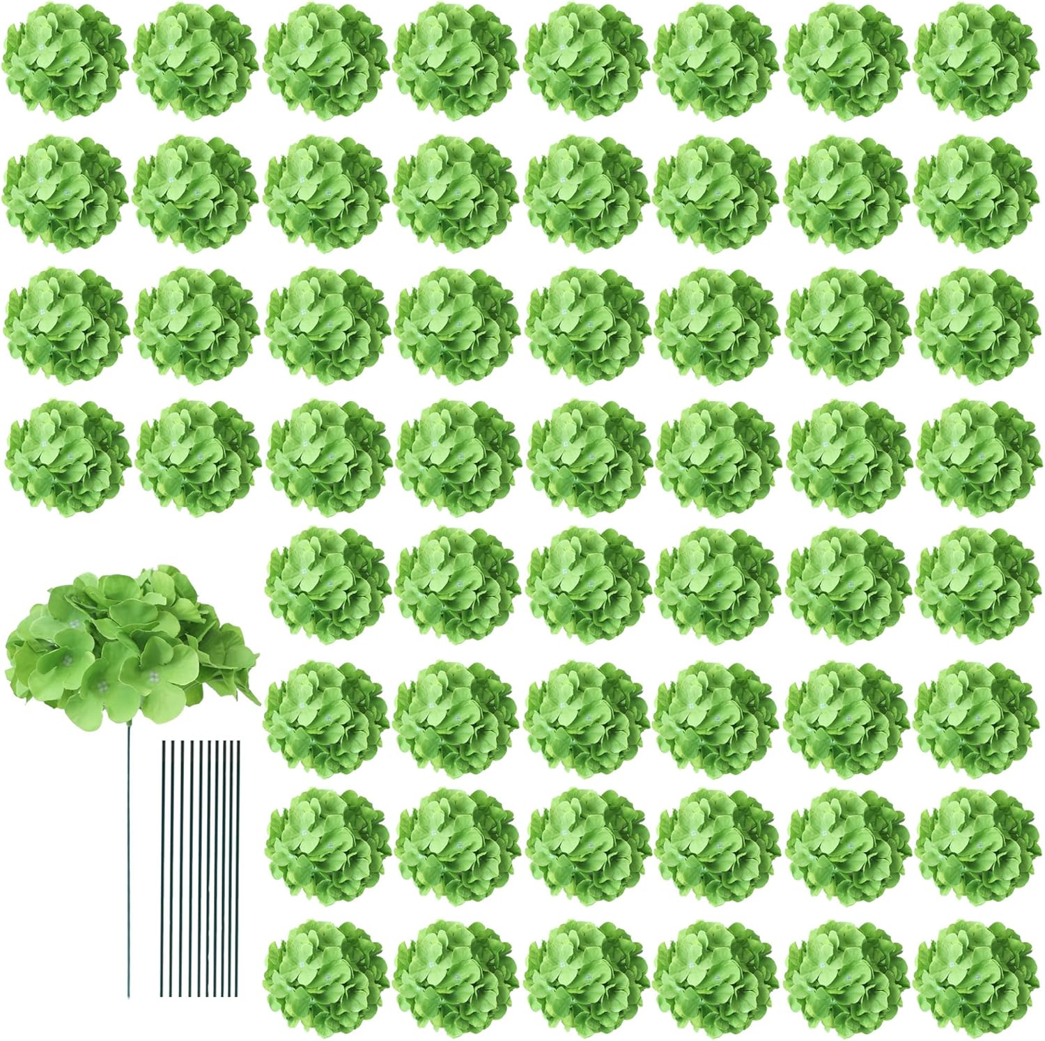 Realistic Green Hydrangea Artificial Flowers for Home Decor
