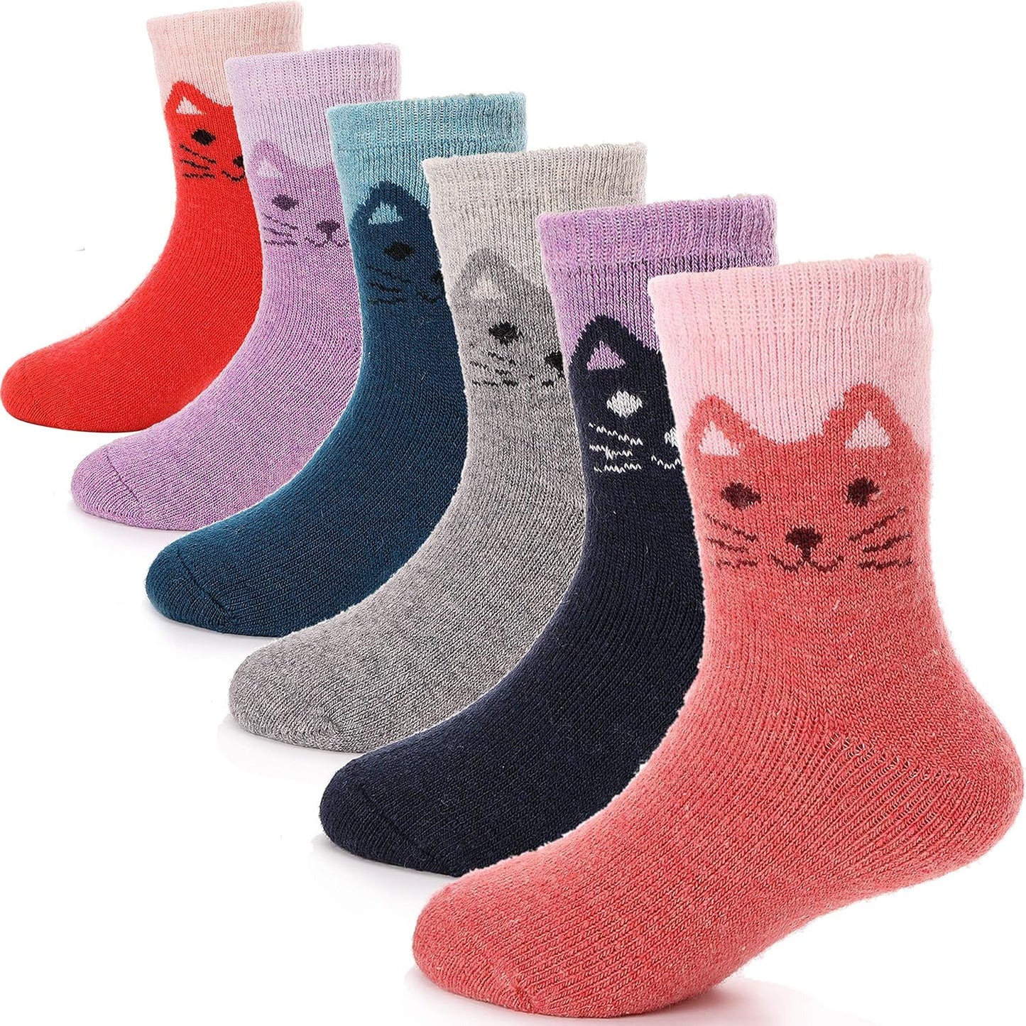 Cozy Merino Wool Toddlers Socks | 6 Pairs
