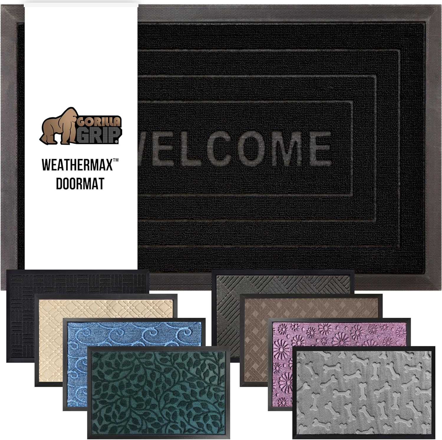 GORILLA GRIP Waterproof All-Season WeatherMax Doormat 35x23 in
