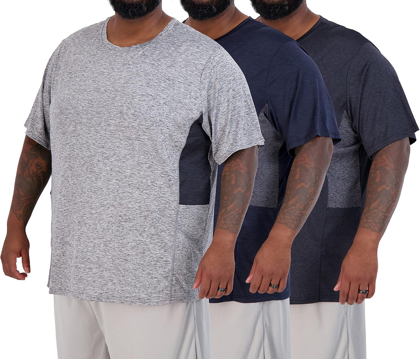 Real Essentials Mens Big & Tall Tech Stretch T-Shirts for Comfort