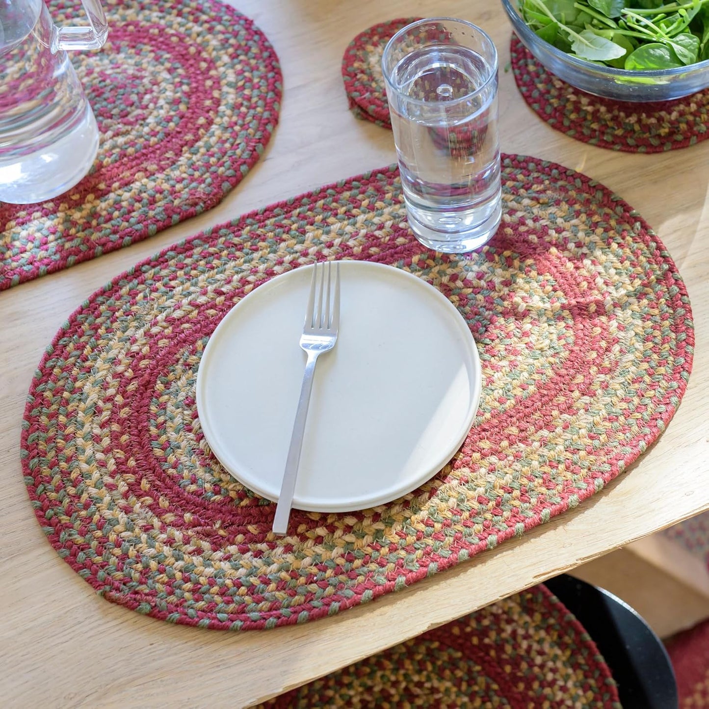 Cider Barn Jute Braided Placemats for Rustic Table Decor