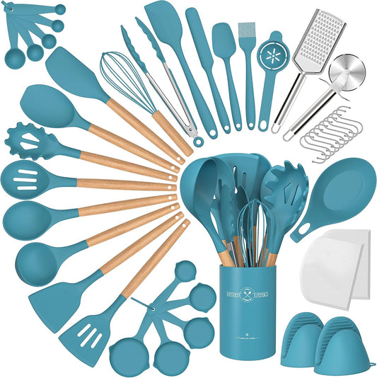 Silicone Cooking Utensils Set - 43Pcs Non-Stick Kitchen Tools