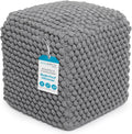 Buds Pouf Ottoman Knit Bean Bag Floor Chair - Comfortable, Portable
