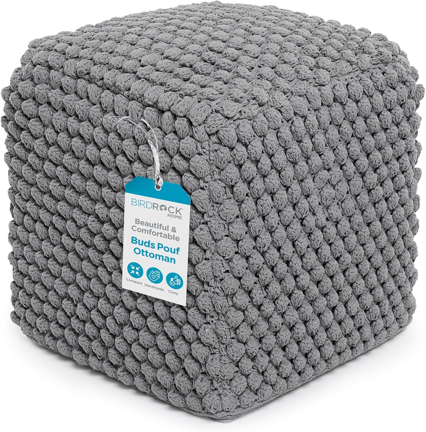 Buds Pouf Foot Stool Ottoman - Comfortable Knit Bean Bag Chair