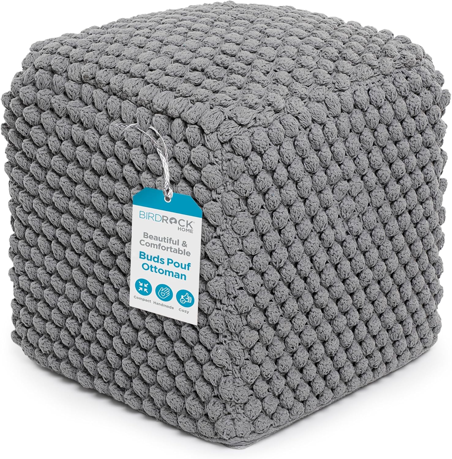 Buds Pouf Foot Stool Ottoman - Comfortable Knit Bean Bag Chair