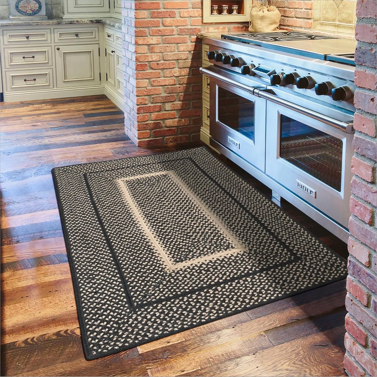 Manchester Black Braided Runner Rug - Perfect for Country Decor