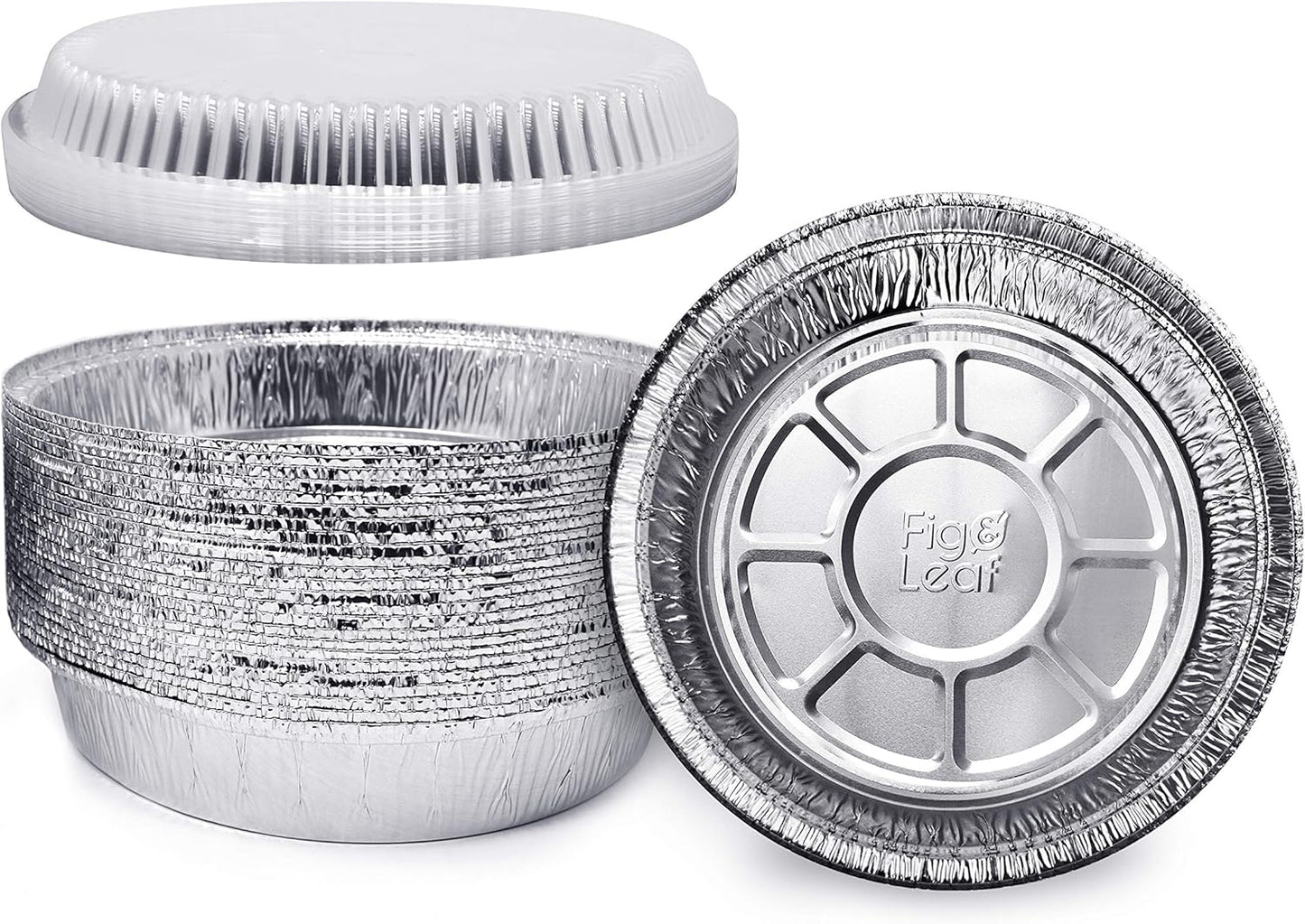 Premium 7-Inch Round Foil Pans with Lids for Cooking & Baking