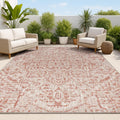 Boho Medallion Indoor Outdoor Area Rug 8x10 - Durable Patio Style