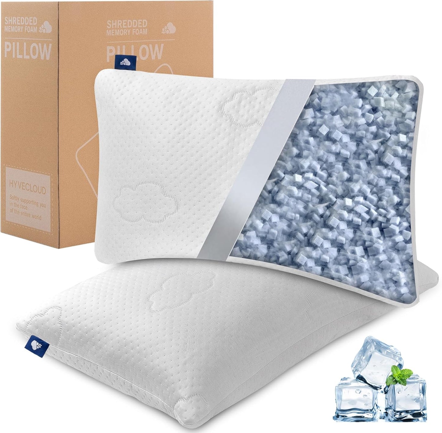 Cooling Memory Foam Pillows for Deep Sleep and Neck Pain Relief