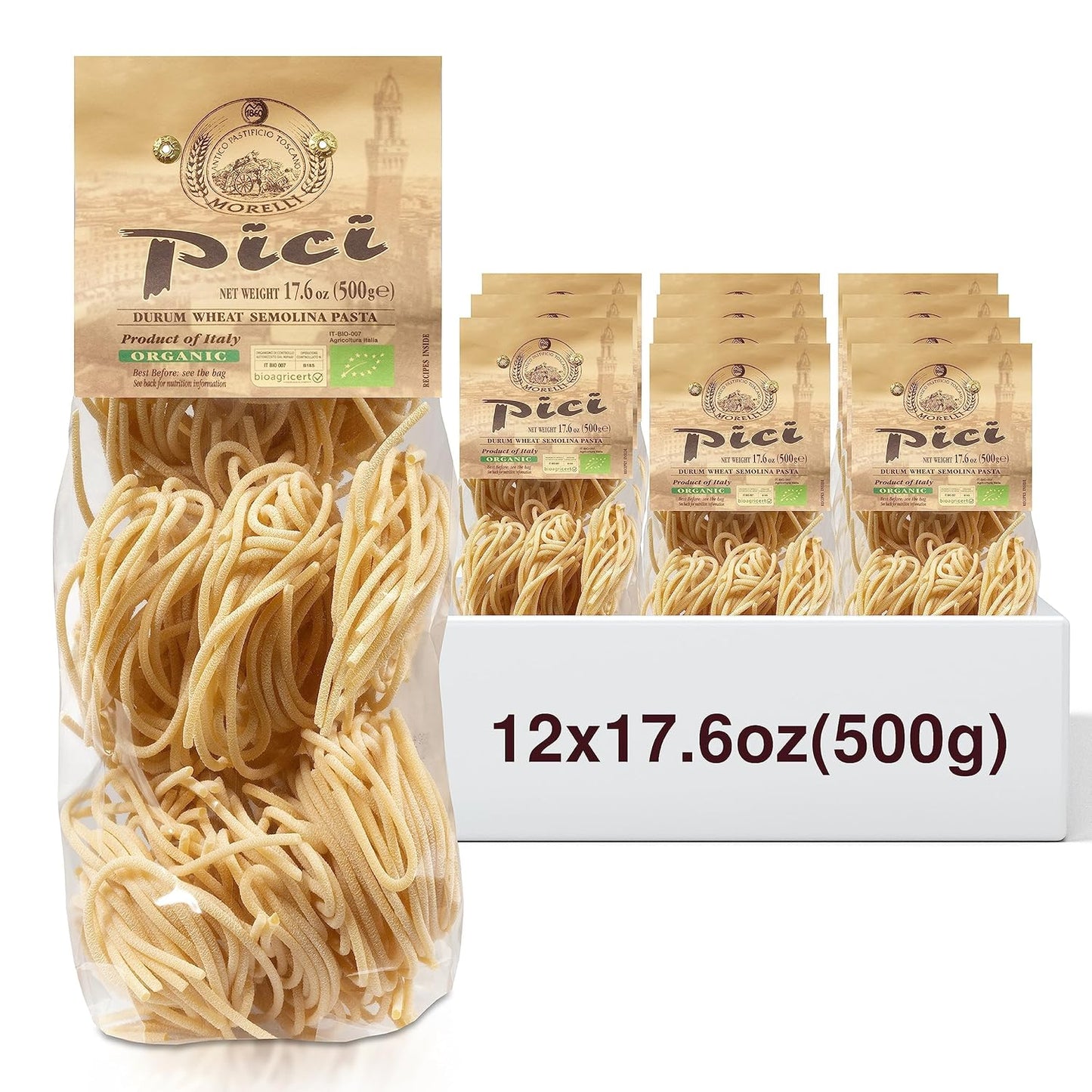 Gourmet Italian Pici Pasta di Toscana - Organic Thick Noodles
