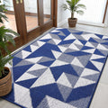 Large Door Mat Indoor 59x35 - Low-Profile Geometric Entrance Mat