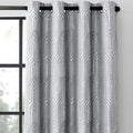 Light Grey and Silvery Blackout Jacquard Geometric Curtains - Thermal