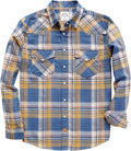 Dubinik Flannel Shirt for Men Western Pearl Snap Long (Style 8B34)