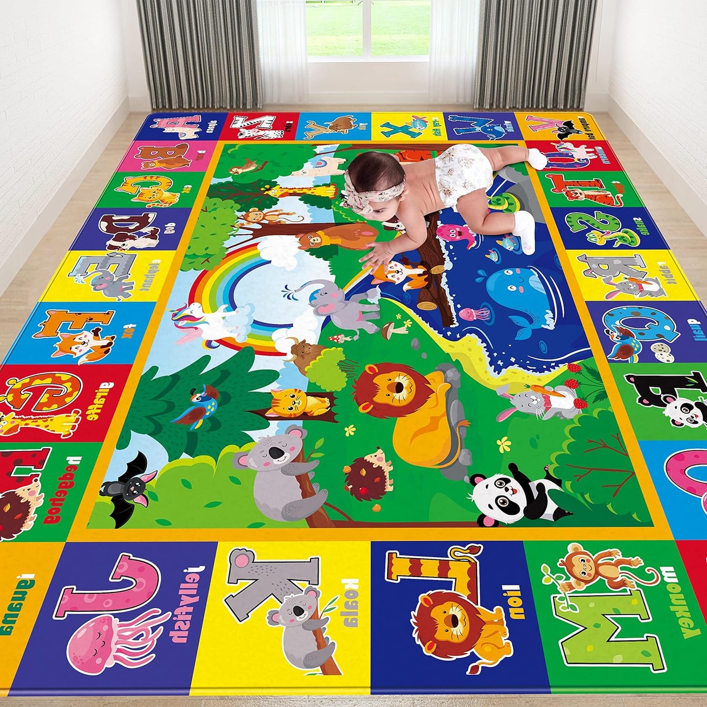 Baby Play Mat for Floor - Soft Non-Toxic Crawling Mat for Kids