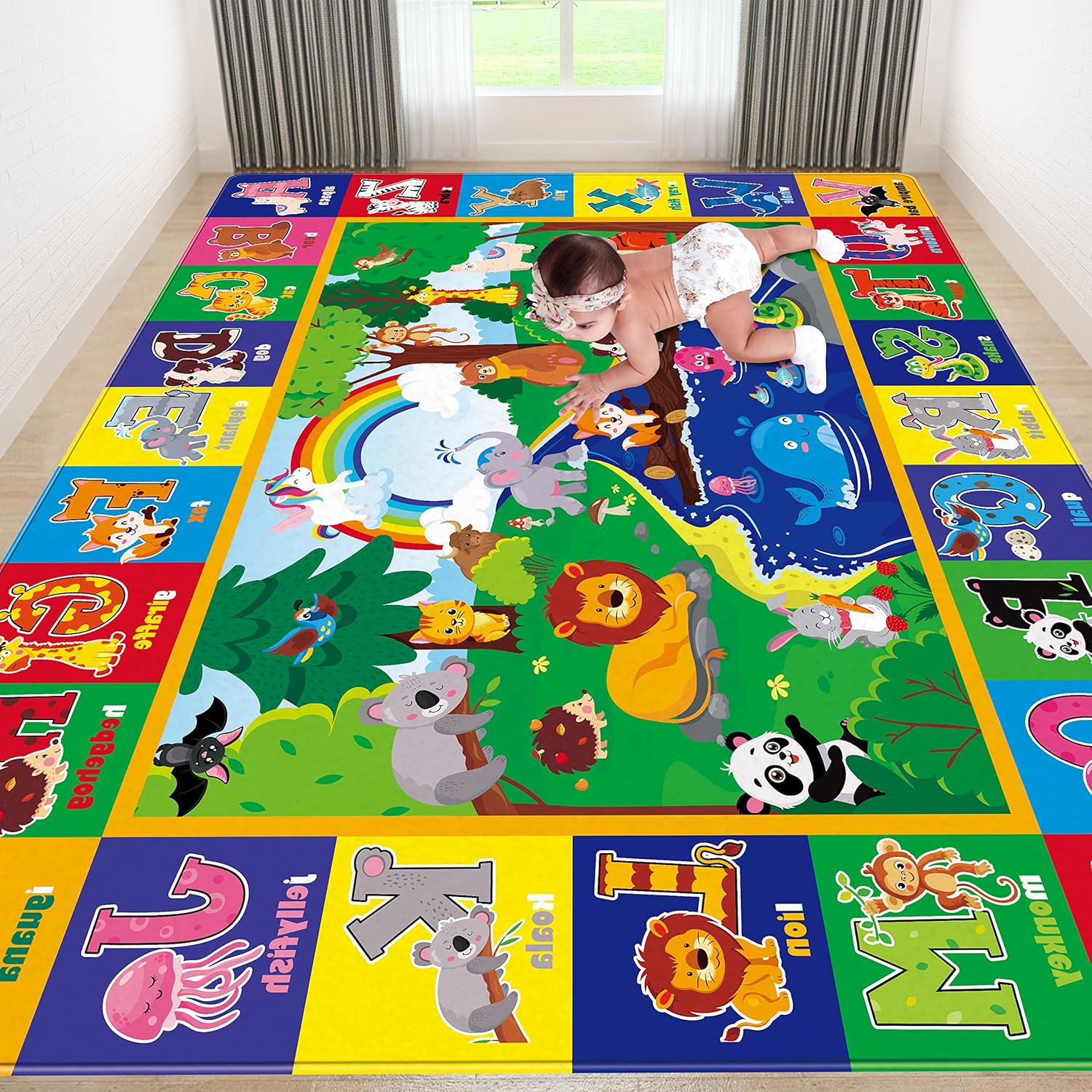 Baby Play Mat for Floor - Soft Non-Toxic Crawling Mat for Kids