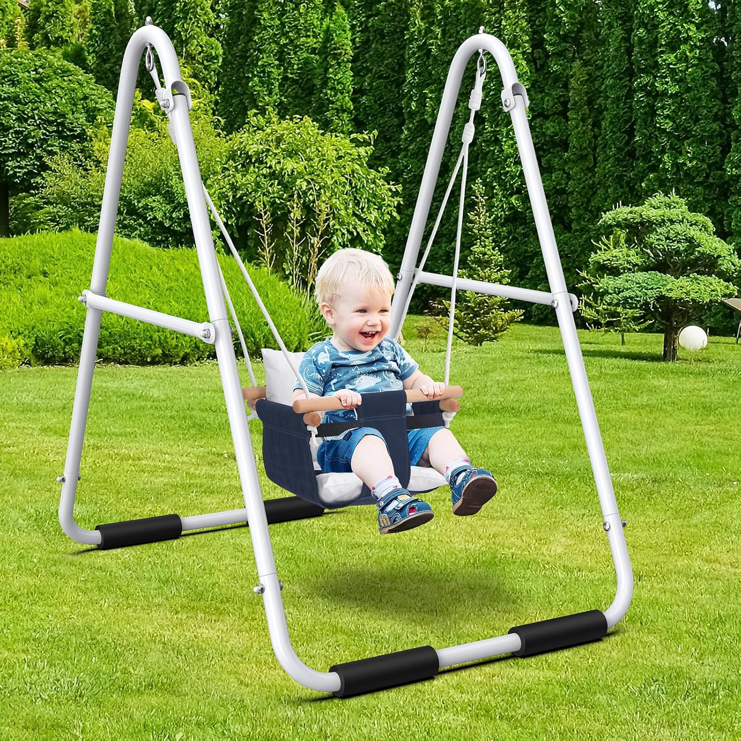 Hapfan Toddler Swing with Canvas Seat - 55lbs Capacity