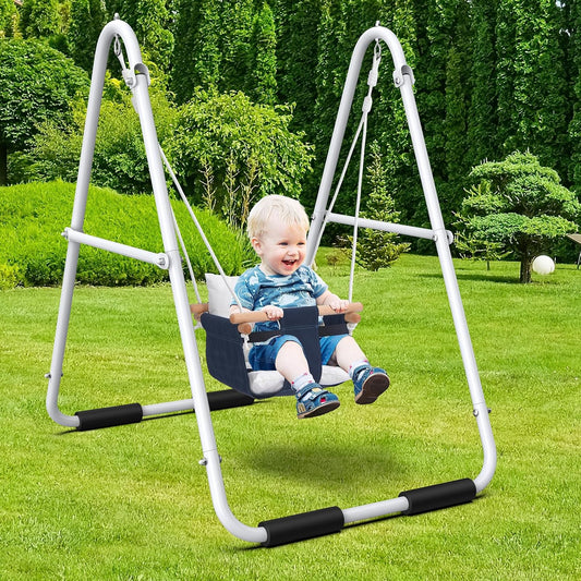 Hapfan Toddler Swing with Canvas Seat - 55lbs Capacity