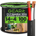 GEARit 14/4 Speaker Wire 100ft - OFC 14AWG 4-Conductor Burial/In-Wall