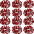 Cheerleading Pom Poms 14 in Metallic Foil Handles - Pack of 12