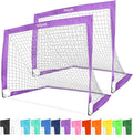 GoSports 4 x 3 ft Portable Soccer Goals for Kids - Set of 2