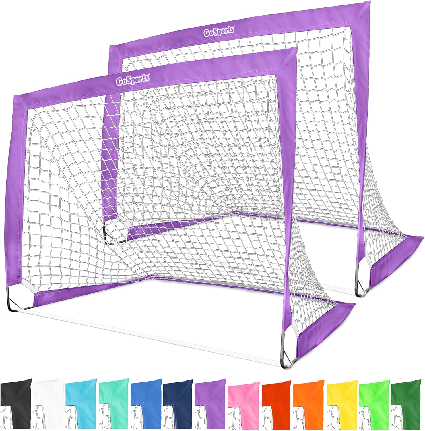 GoSports 4 x 3 ft Portable Soccer Goals for Kids - Set of 2