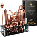 Mixology Bartender Kit 24 Piece Rose Gold Cocktail Shaker Set