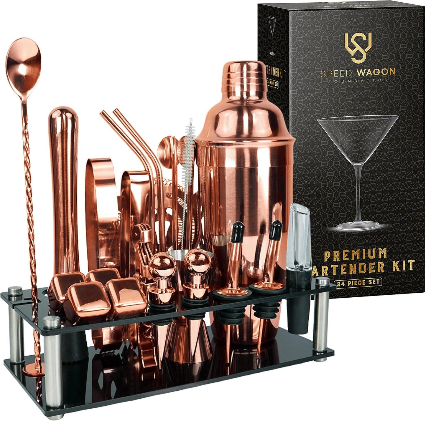 Mixology Bartender Kit 24 Piece Rose Gold Cocktail Set Review