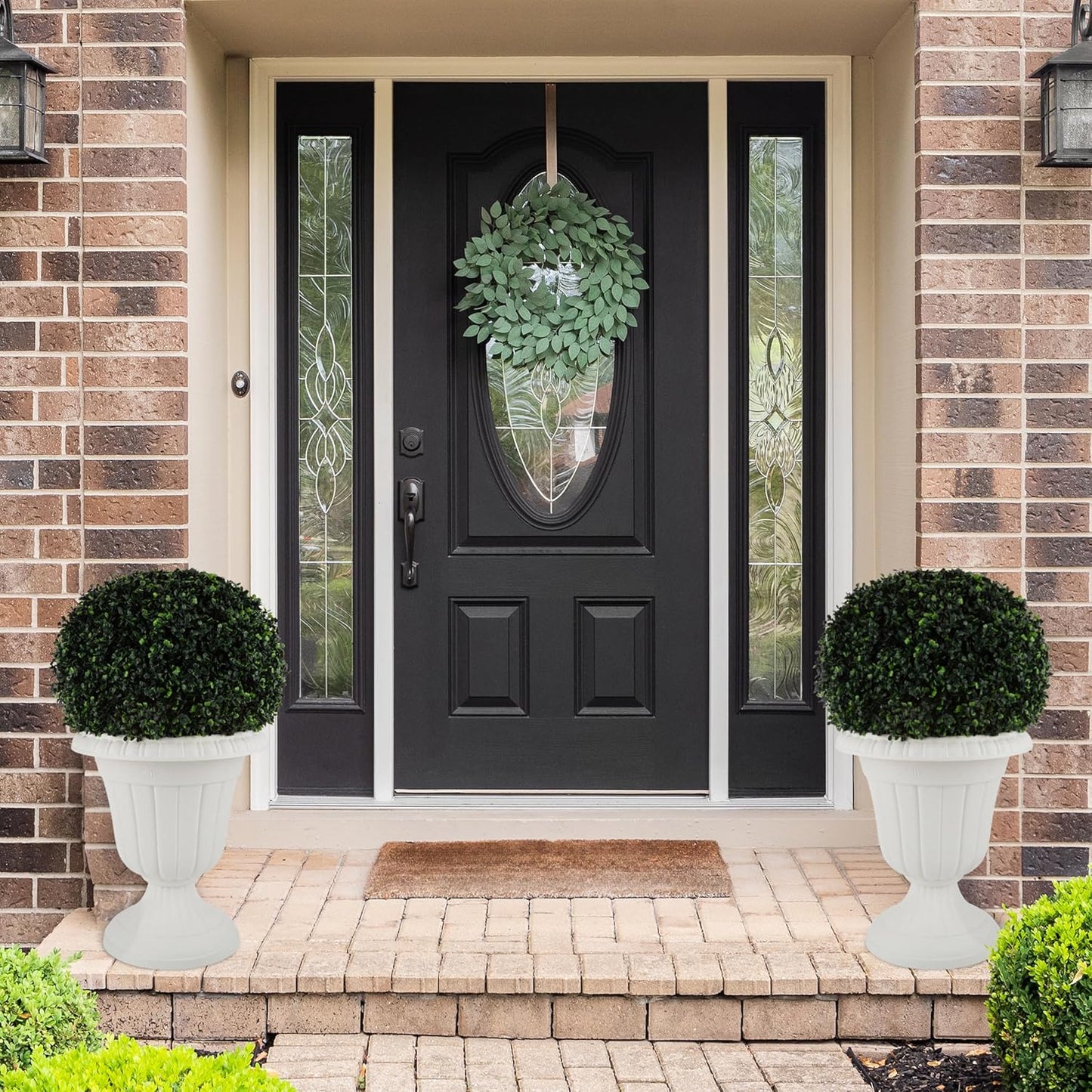 Pure Garden Outdoor Planter 2-Pack - Stylish 16x18-Inch Urns