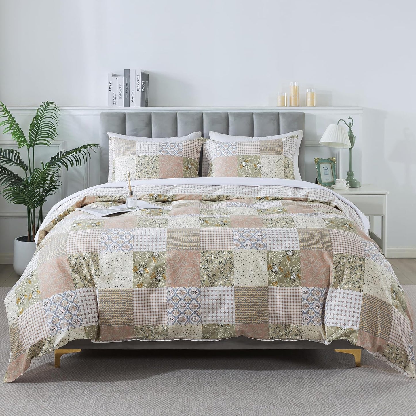 HoneiLife Queen Size Duvet Cover Set - 100% Cotton Comforter