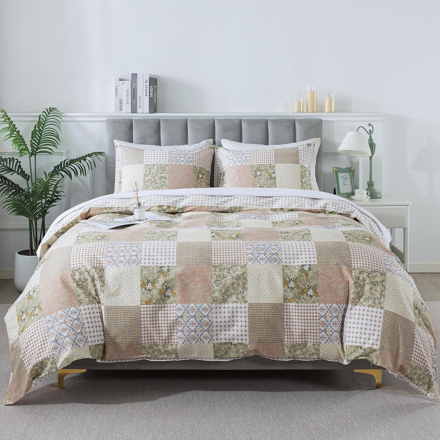 HoneiLife Queen Size Duvet Cover Set - 100% Cotton Comforter