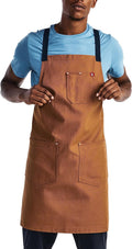 Crossback Apron - Crossback Chef Apron with Pockets, Denver Brown