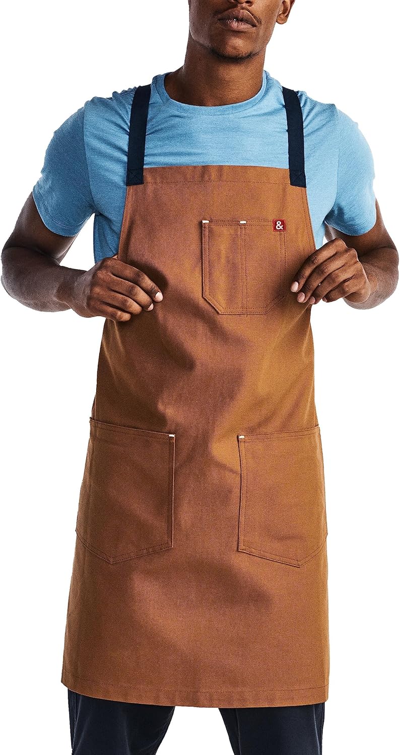 Crossback Chef Apron with Pockets - Durable Cotton Canvas