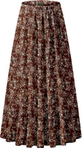 NASHALYLY Women's Chiffon High Waist Pleated A-Line Maxi Skirt This