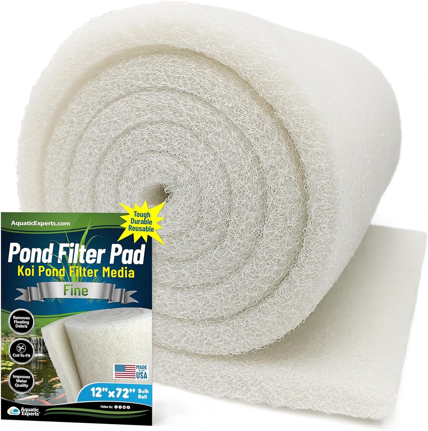 Classic Koi Pond Filter Pad FINE - Durable Reusable Media Roll