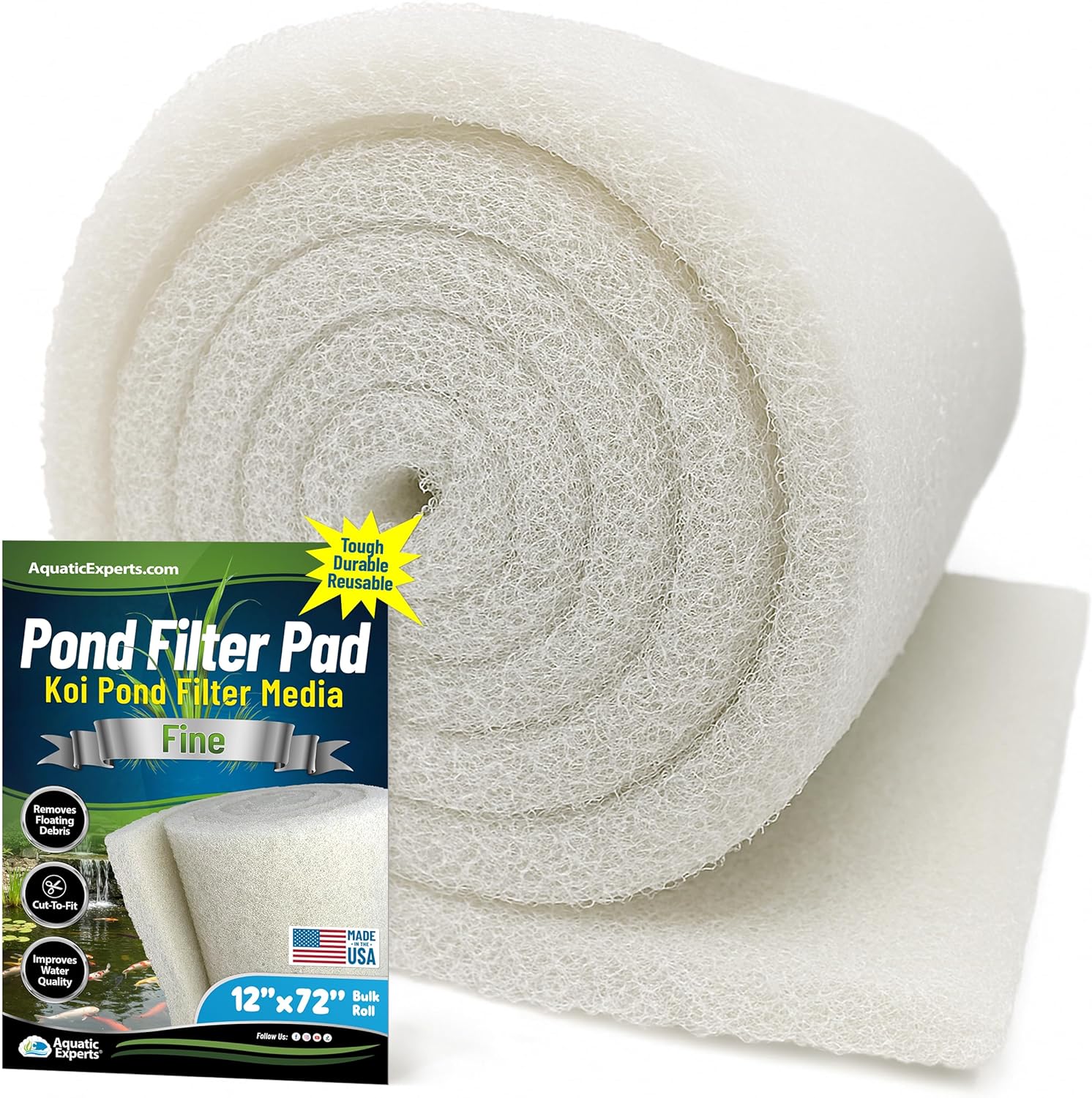 Classic Koi Pond Filter Pad FINE - Durable Reusable Media Roll
